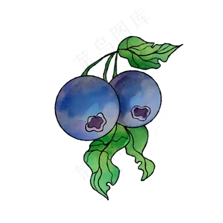 卡通水果蓝莓