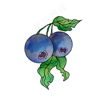 卡通水果蓝莓