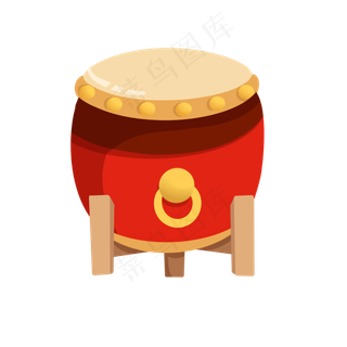 手绘卡通年货节新春锣鼓盛宴,免抠元素