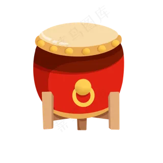 手绘卡通年货节新春锣鼓盛宴,免抠元素