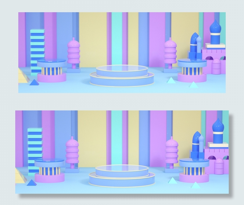 C4D卡通六一儿童节快乐电商海报活动背景