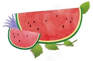 夏季手绘西瓜装饰免抠元素
