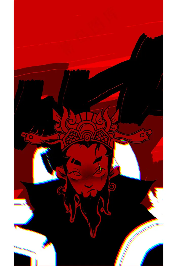 红色系蒸汽波国潮(1620X2880(DPI:300))psd模版下载