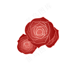 卡通火热的红玫瑰,免抠元素