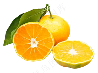 切开的黄色橘子