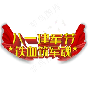 八一建军节铁血筑军魂创意字体