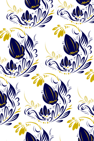 国风扁平印花底纹装饰图