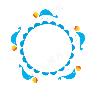 儿童节海豚边框