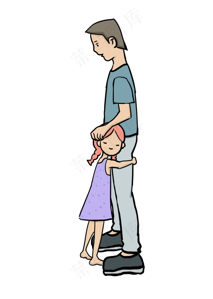 小孩和爸爸拥抱在一起