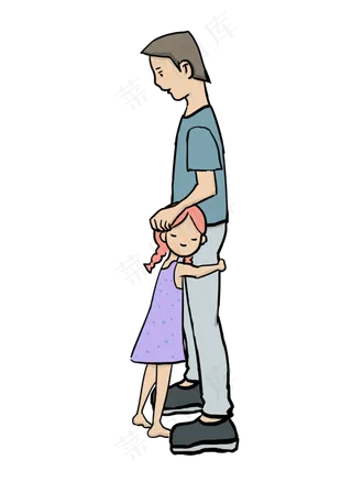 小孩和爸爸拥抱在一起