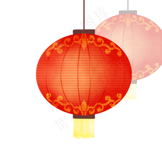 中国风新年圆灯笼,免抠元素