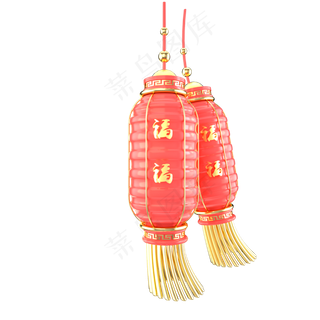 红色喜庆中国风灯笼,免抠元素