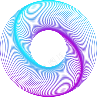 炫彩渐变几何曲线元素,免抠元素