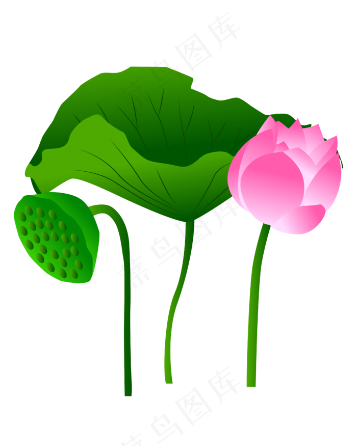矢量卡通粉色莲花(2000X2000(DPI:300))ai矢量模版下载