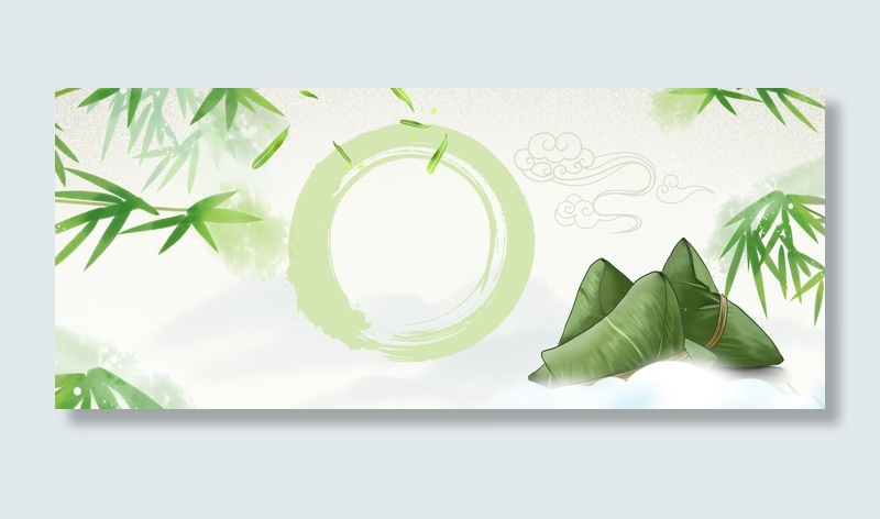 清新中国风端午节传统美食促销背景海报