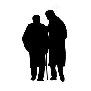 父子剪影背影免扣黑白