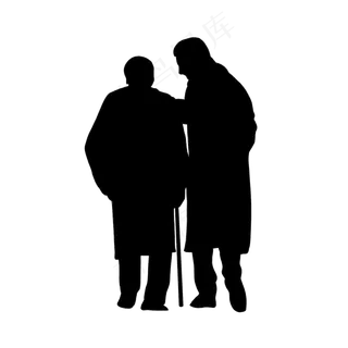 父子剪影背影免扣黑白
