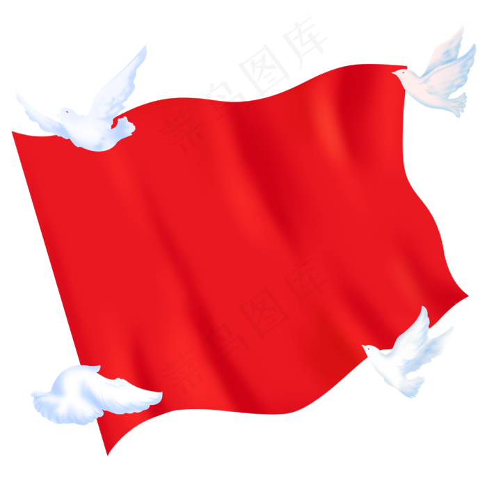 红旗和平鸽(3000X3000(DPI:300))psd模版下载