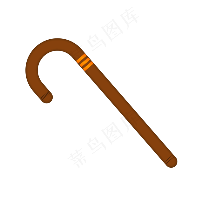 棕色创意父亲节拐杖