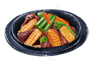 美食红烧排骨,免抠元素