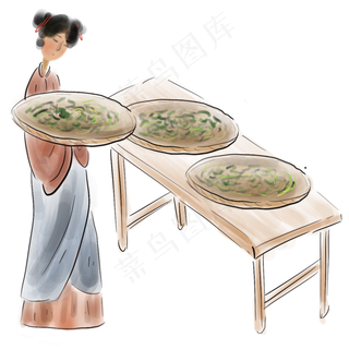 制中药采摘中药的古人,免抠元素