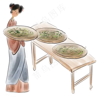 制中药采摘中药的古人,免抠元素