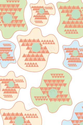 中国三角几何清新印花底纹,免抠元素