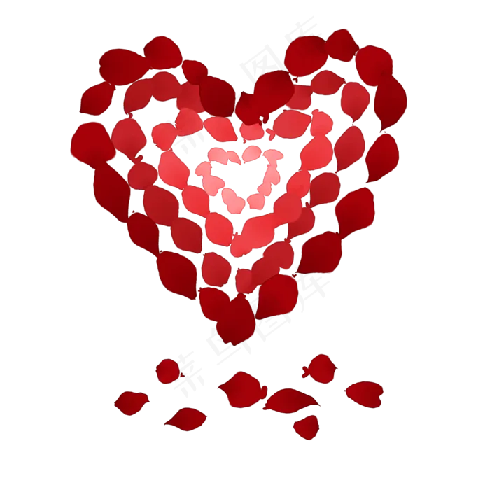 红色玫瑰花瓣装饰(2000X2000(DPI:300))psd模版下载