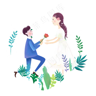 卡通向女孩求婚