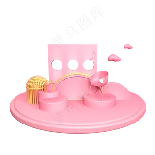 云朵点缀舞台,免抠元素