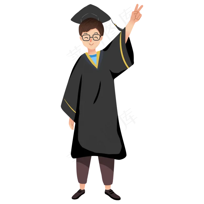戴眼镜的毕业生(2000X2000(DPI:300))psd模版下载