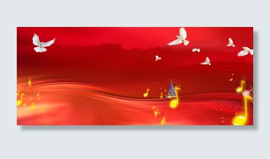 红歌飘扬红色文艺banner