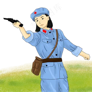 党建节建军节女红军PNG