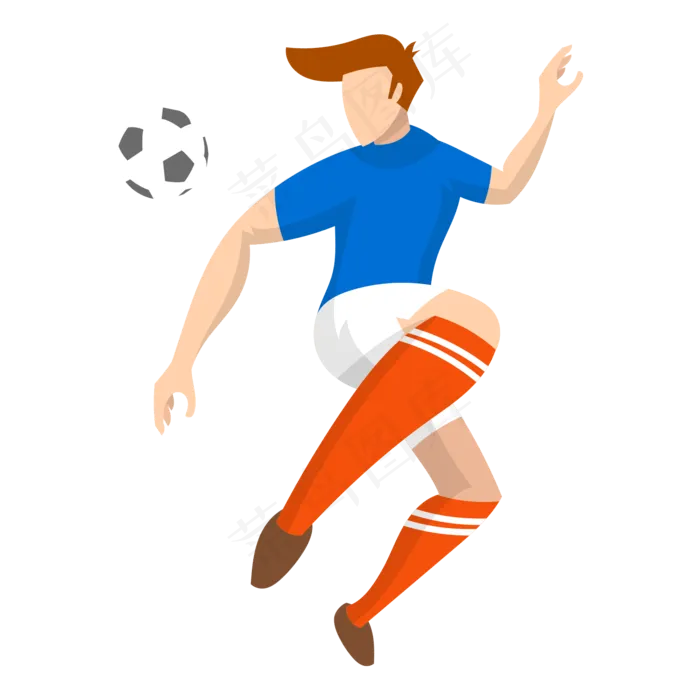 矢量正在踢足球的人,免抠元素(2000*2000px 300 dpi )ai矢量模版下载