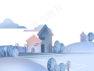 冬日原野树林冰川雪景雪原装饰底,免抠元素