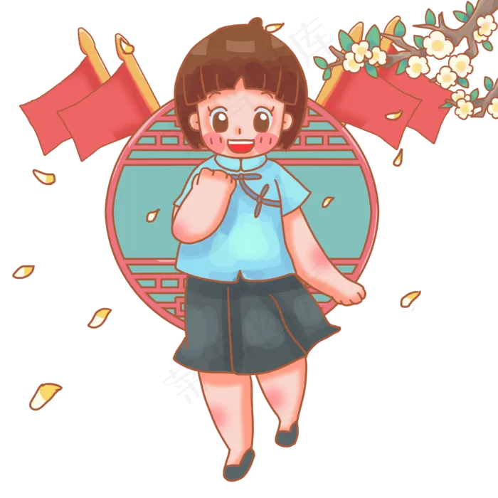 短发民国时期少女
