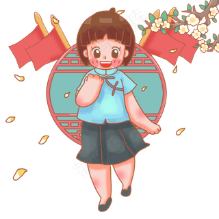 短发民国时期少女