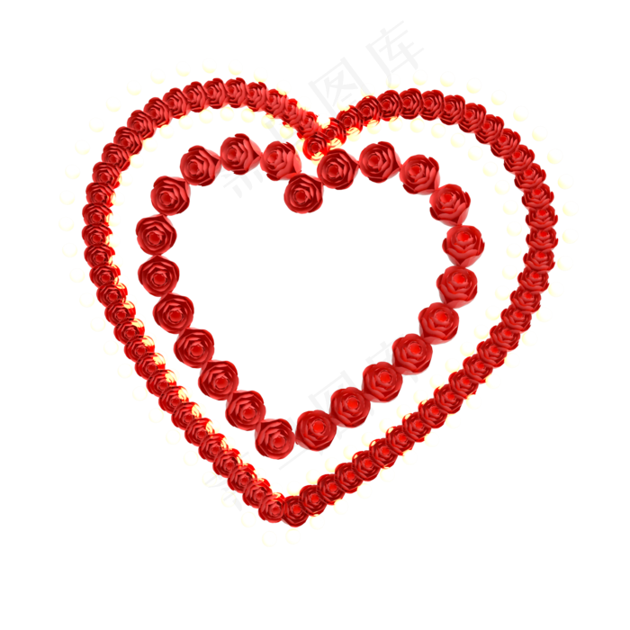 玫瑰花瓣红色爱心