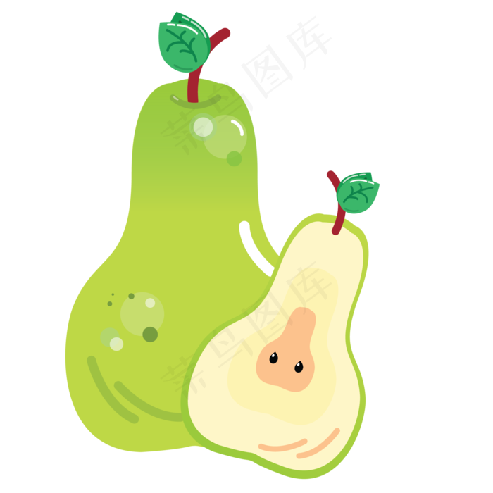 绿色的梨子免抠图