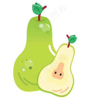 绿色的梨子免抠图