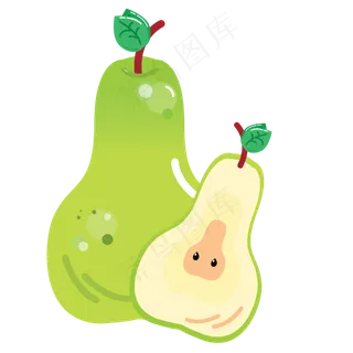 绿色的梨子免抠图