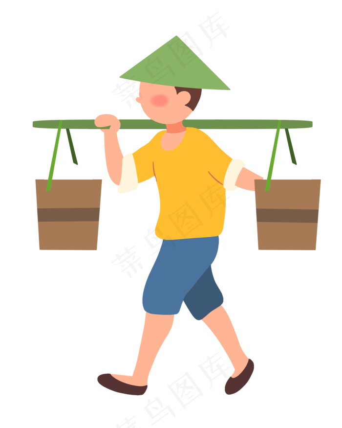 扁平农民挑零食