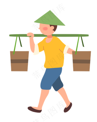 扁平农民挑零食