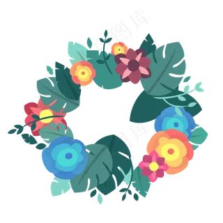 夏季夏天夏至卡通花朵免扣素材