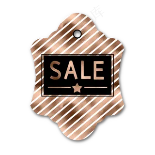 金色条纹电商促销吊牌