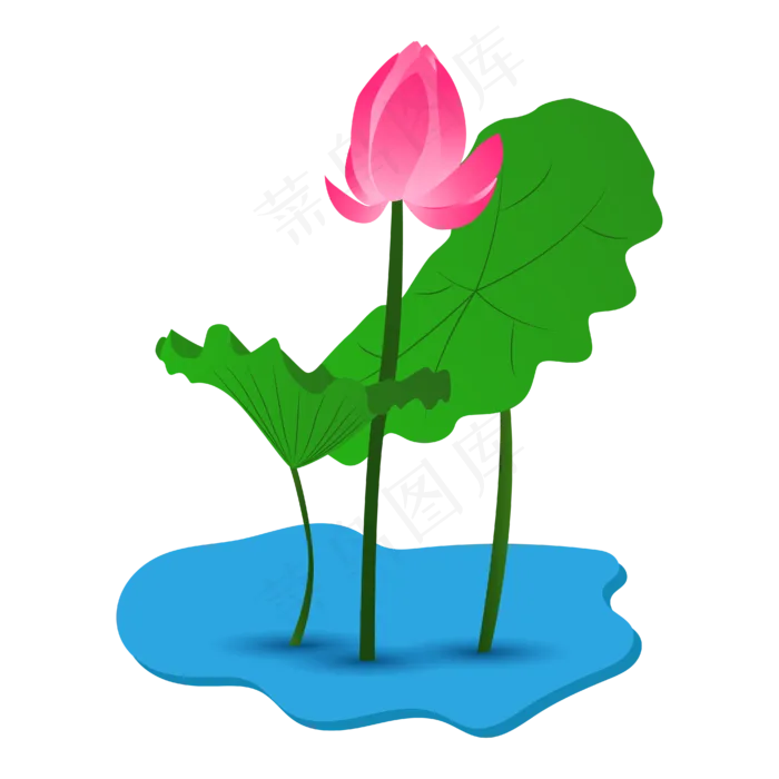 矢量卡通粉色莲花(4167*4167px 300 dpi )ai矢量模版下载
