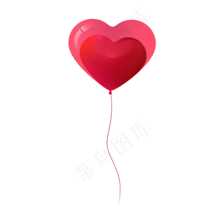 心连心气球七夕心形气球,免抠元素