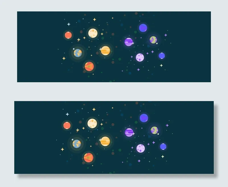 扁平星空AI矢量banner(1920*700px 	       )psd模版下载