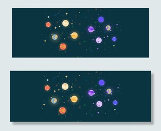 扁平星空AI矢量banner