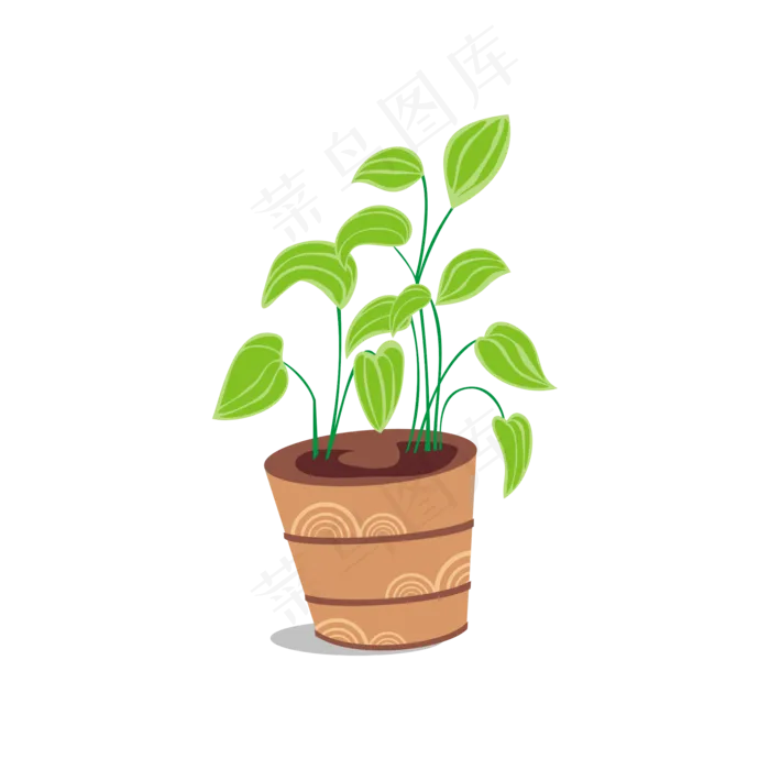 手绘绿植植物盆栽